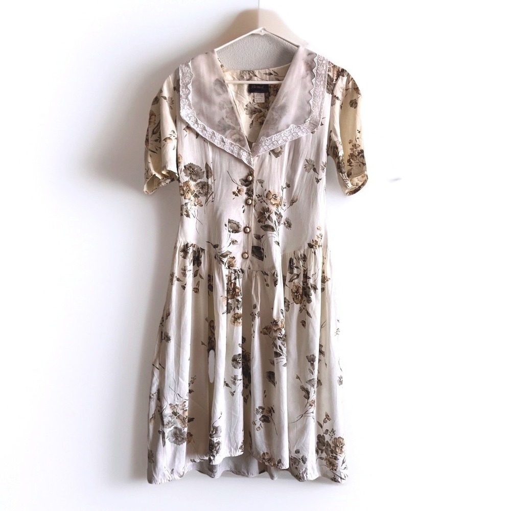 Vintage Berned Fashions Dress   80s Cottage core Retro Boho